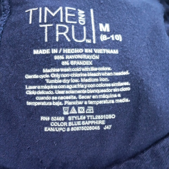 Time And Tru Navy Blue Knee Length Sleeveless A-Line Dress Size Medium - Picture 2 of 3